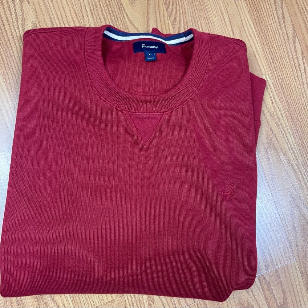 Faconnable Rich Red Crewneck Sweater